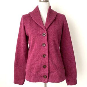 Merrell Arabella Button Front Cardigan Sweater Raspberry